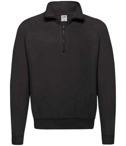 Fruit Loom Zip Neck Sweatshirt - Black - L